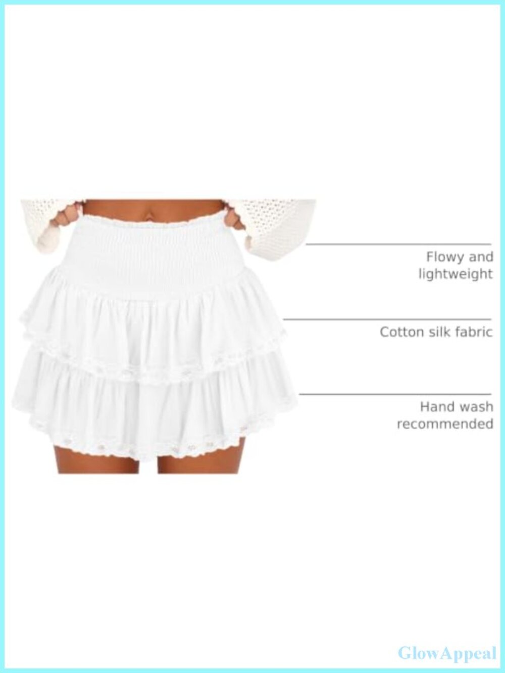 Women's Ruffle Skort Flowy Mini Skirt with Built-In Shorts for Summer, Golf, - Picture 3 of 6